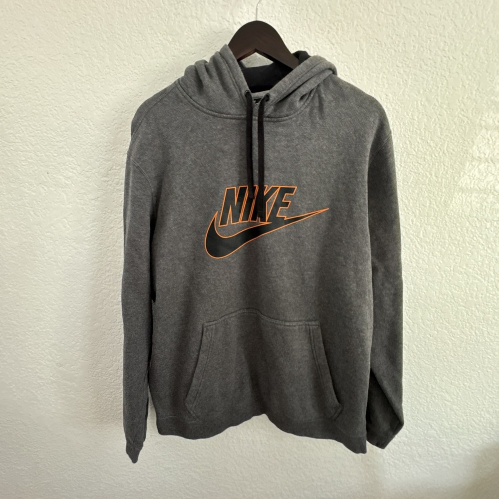 Nike Sportswear Club Fleece Men's Hoodie Dark Gray Logo Size XL Style AJ6352-071